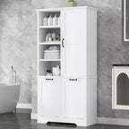 Armario de baño independiente blanco/negro con cesto extraíble, 1 persona