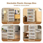 Contenedor de Almacenamiento Apilable Plegable Gris con Ruedas 360°, sin Herramientas, hasta 3 Capas