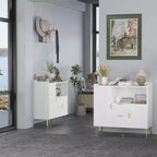 Aparador/Mueble Auxiliar de Granja en Blanco y Negro con 2 Cajones y 2 Puertas