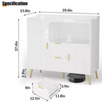 Aparador/Mueble Auxiliar de Granja en Blanco y Negro con 2 Cajones y 2 Puertas