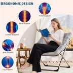 Sillón plegable tipo platillo de piel sintética de conejo gris/rosa/blanco, individual, estructura de metal