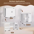 Mesa plegable blanca para coser y manualidades con almacenamiento, 1 persona