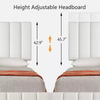 Estructura de cama tapizada en lino negro/gris/blanco con cajones de almacenamiento — Matrimonial / Queen / King, para 1 persona