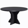 47 Round Dining Table for Small Spaces - Black, Seats 4-6, K-Leg Solid Wood Base