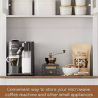 Alacena de cocina independiente gris/blanco de 71" con puertas de vidrio y soporte para microondas