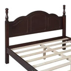 Cama con plataforma de madera retro nogal/blanco con cabecero – Matrimonial/Queen, 2 personas