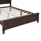 Cama con plataforma de madera retro nogal/blanco con cabecero – Matrimonial/Queen, 2 personas
