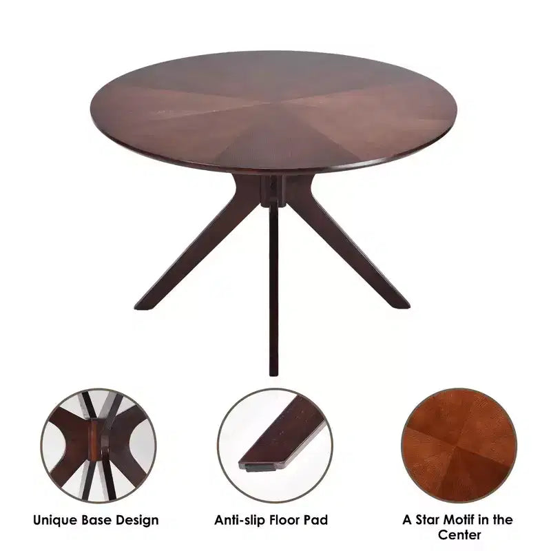 Mesa de comedor redonda negra/marrón/blanca de 80 cm, con tablero de madera, base de metal, con capacidad para 2-4 personas