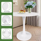 Mesa de comedor redonda negra/marrón/blanca de 80 cm, con tablero de madera, base de metal, con capacidad para 2-4 personas