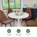 Mesa de comedor redonda negra/marrón/blanca de 80 cm, con tablero de madera, base de metal, con capacidad para 2-4 personas