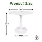 Mesa de comedor redonda negra/marrón/blanca de 80 cm, con tablero de madera, base de metal, con capacidad para 2-4 personas