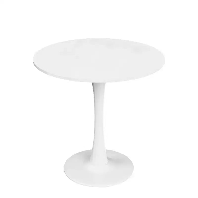 Mesa de comedor redonda negra/marrón/blanca de 80 cm, con tablero de madera, base de metal, con capacidad para 2-4 personas