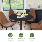 Mesa de comedor redonda negra/marrón/blanca de 80 cm, con tablero de madera, base de metal, con capacidad para 2-4 personas