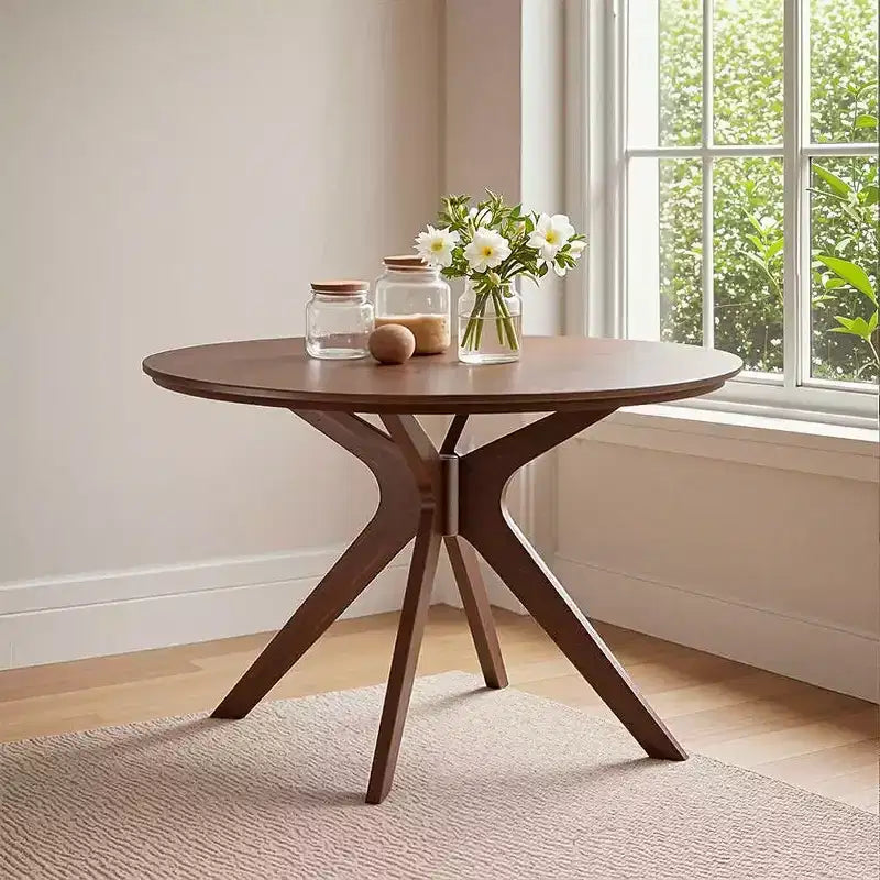 Mesa de comedor redonda negra/marrón/blanca de 80 cm, con tablero de madera, base de metal, con capacidad para 2-4 personas