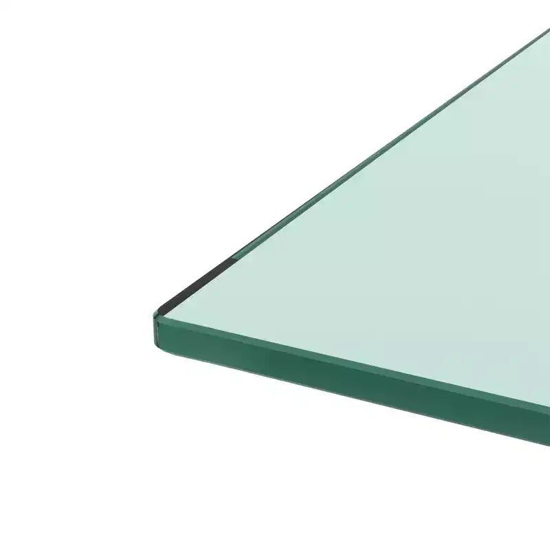 Mesa de centro rectangular de cristal transparente y metal negro con estante inferior