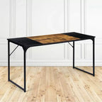 FurnitureR 55 Home Office Table Laptop PC Writing Computer Desk with Sturdy Metal Frames for Study Room, Brown&Black