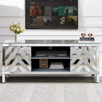 TV Stand for 65 Inch TV, Mid Century Center with Storage, TV Console with Open Shelf and 2 Cabinets for Bedroom and Living Room