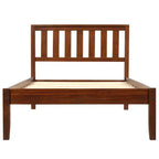 Cama de plataforma individual de madera de nogal con cabecero y piecero