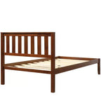 Cama de plataforma individual de madera de nogal con cabecero y piecero