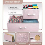 Cómoda de tela de 8 cajones multicolor con estructura de acero y tapa de madera
