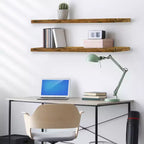 Juego de 2 estantes flotantes de pared — Negro / Marrón / Gris / Arce / Blanco, 119 cm
