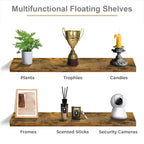 Juego de 2 estantes flotantes de pared — Negro / Marrón / Gris / Arce / Blanco, 119 cm