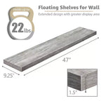 Juego de 2 estantes flotantes de pared — Negro / Marrón / Gris / Arce / Blanco, 119 cm