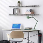 Juego de 2 estantes flotantes de pared — Negro / Marrón / Gris / Arce / Blanco, 119 cm