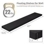 Juego de 2 estantes flotantes de pared — Negro / Marrón / Gris / Arce / Blanco, 119 cm