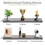Juego de 2 estantes flotantes de pared — Negro / Marrón / Gris / Arce / Blanco, 119 cm