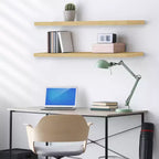 Juego de 2 estantes flotantes de pared — Negro / Marrón / Gris / Arce / Blanco, 119 cm
