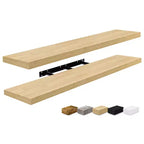 Juego de 2 estantes flotantes de pared — Negro / Marrón / Gris / Arce / Blanco, 119 cm