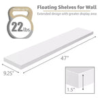 Juego de 2 estantes flotantes de pared — Negro / Marrón / Gris / Arce / Blanco, 119 cm