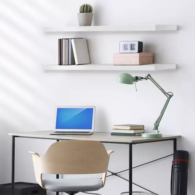 Juego de 2 estantes flotantes de pared — Negro / Marrón / Gris / Arce / Blanco, 119 cm