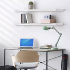 Juego de 2 estantes flotantes de pared — Negro / Marrón / Gris / Arce / Blanco, 119 cm