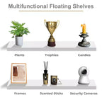 Juego de 2 estantes flotantes de pared — Negro / Marrón / Gris / Arce / Blanco, 119 cm
