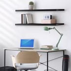 Juego de 2 estantes flotantes de pared — Negro / Marrón / Gris / Arce / Blanco, 119 cm