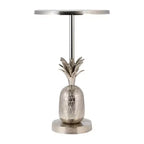 Mesa auxiliar de metal común con piña en oro/plata para 1