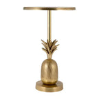 Mesa auxiliar de metal común con piña en oro/plata para 1