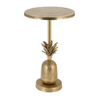 Mesa auxiliar de metal común con piña en oro/plata para 1