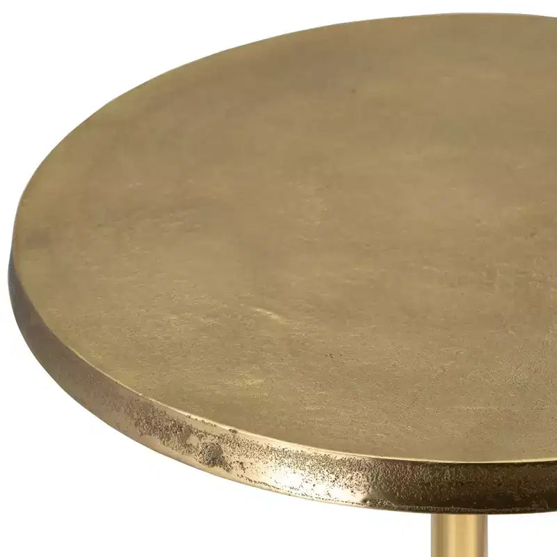 Mesa auxiliar de metal común con piña en oro/plata para 1