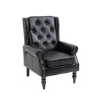 Sillón decorativo con estructura de madera, sillón tapizado, asiento individual — Beige / Negro / Marrón / Marrón oscuro