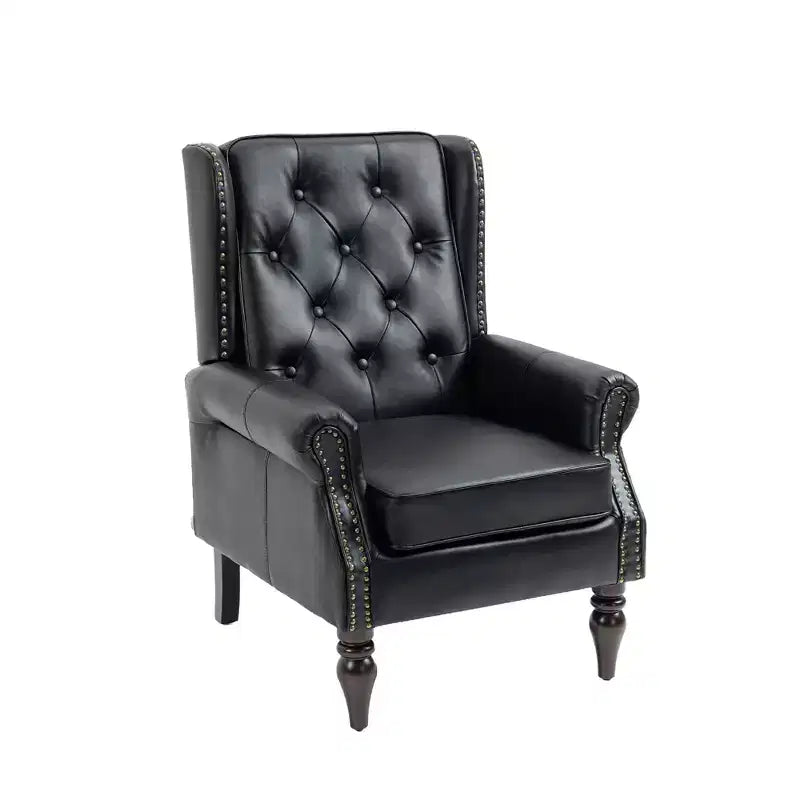 Sillón decorativo con estructura de madera, sillón tapizado, asiento individual — Beige / Negro / Marrón / Marrón oscuro