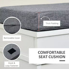 Banco zapatero acolchado (negro/gris/blanco) con 2 cajones – Capacidad para 8 pares