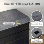 Banco zapatero acolchado (negro/gris/blanco) con 2 cajones – Capacidad para 8 pares