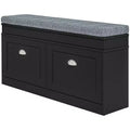 Modern Shoe Storage Bench, Entry Way Bench with Cushion, 2 Drawers, Storage Ottoman Bench, Holds 8 Pairs