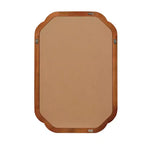Espejo de pared con marco de madera marrón de esquinas redondeadas, 24"x36", individual