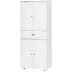 Alacena de cocina blanca de 5 estantes con 4 puertas y 1 cajón