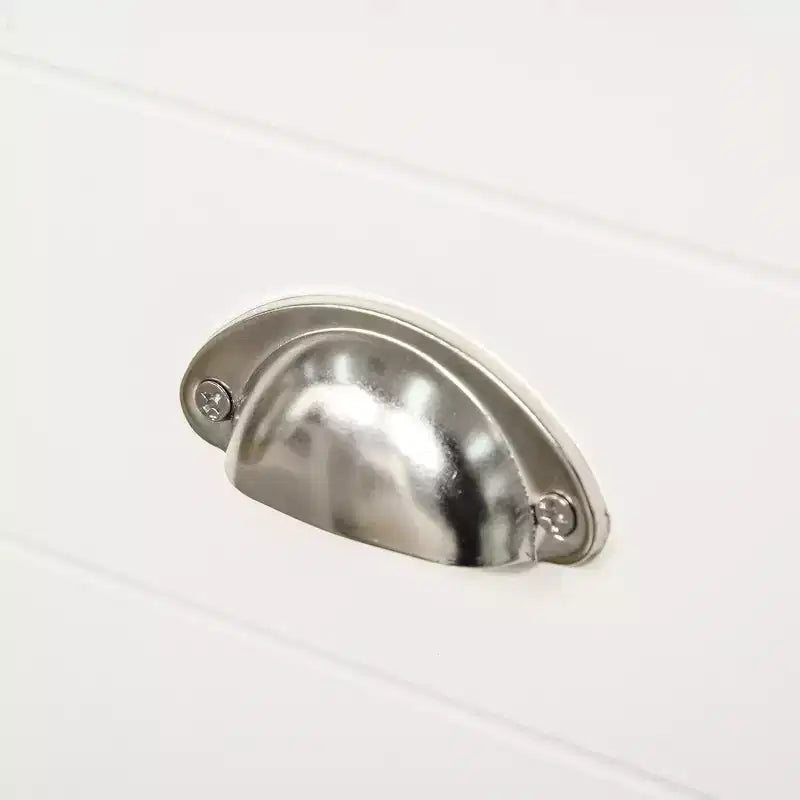 Alacena de cocina blanca de 5 estantes con 4 puertas y 1 cajón