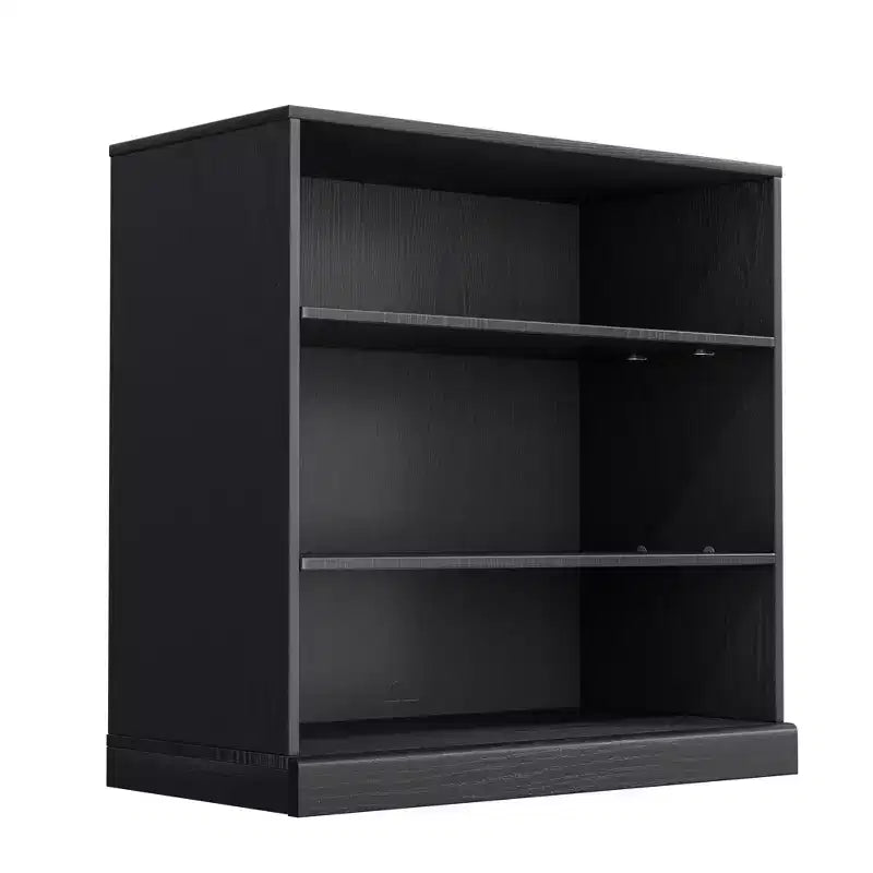 Estantería de Almacenamiento de Madera sin Puertas Negra, 2 Estantes, Montaje para 1 Persona